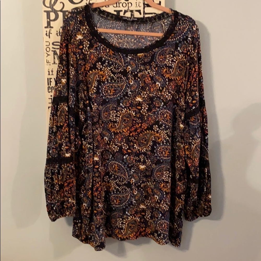 Cable & Gauge Peasant Style Top Ballloon Sleeves